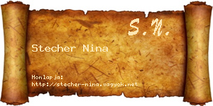 Stecher Nina névjegykártya